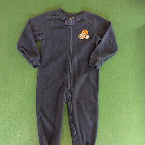 Joe Boxer Boy's Full-zip, Fleece, Footed Pajamas 4T 💙